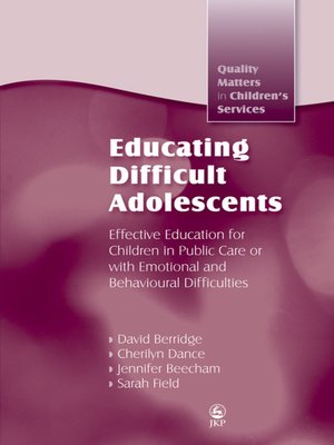 cover image of Educating Difficult Adolescents